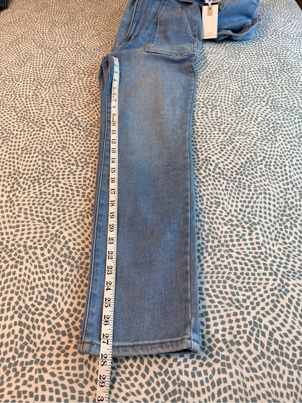 Good American Fit for Success Short Sleeve Denim Jumpsuit Blue GMJS731SO Size M - Picture 10 of 13